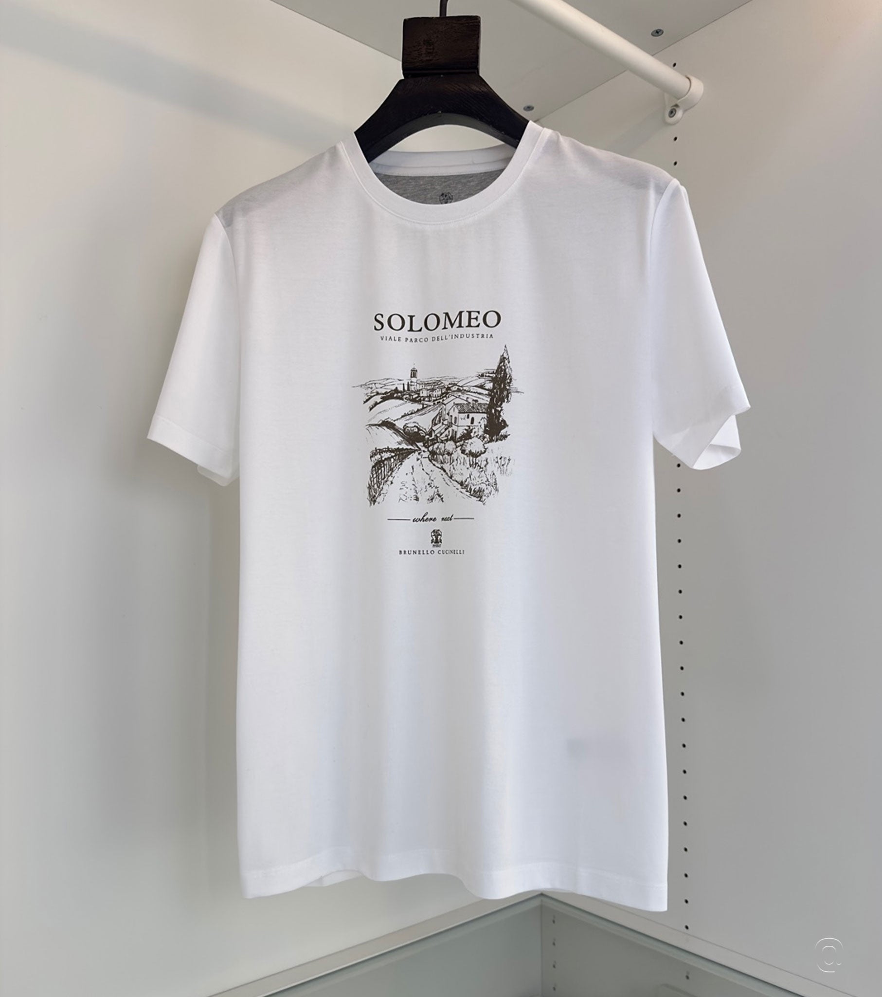 Cotton Solomeo Graphic Print T-Shirt