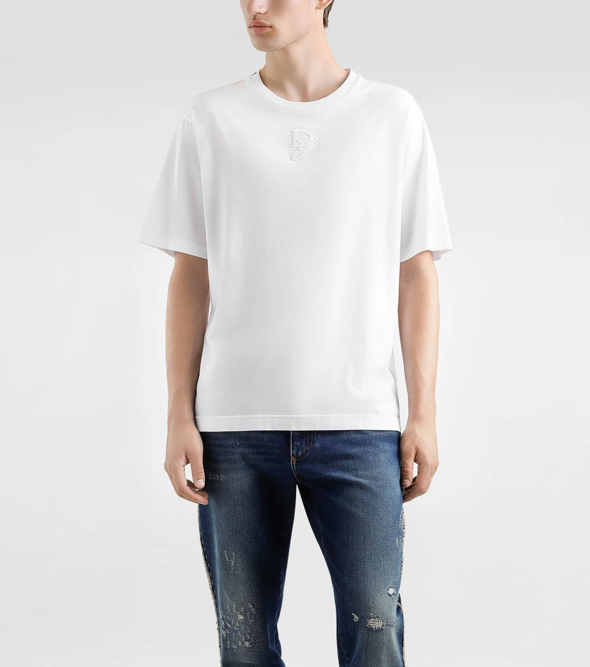 Памучна тениска с лого бродерия