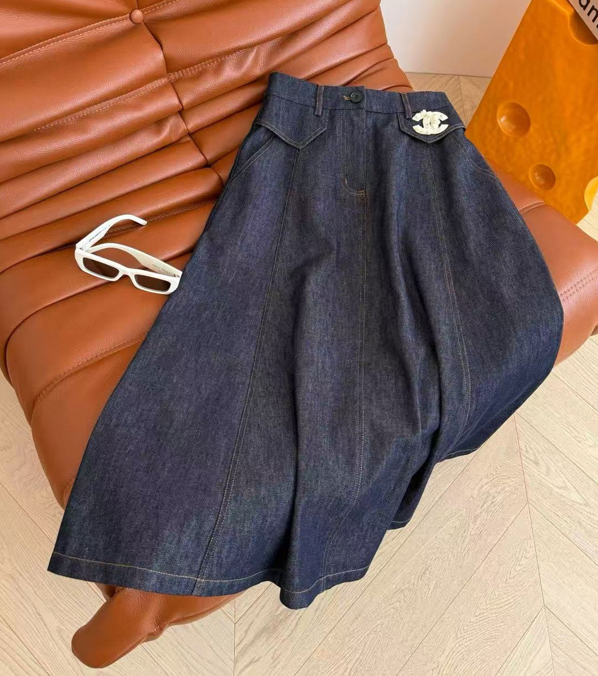 Дълга дънкова пола