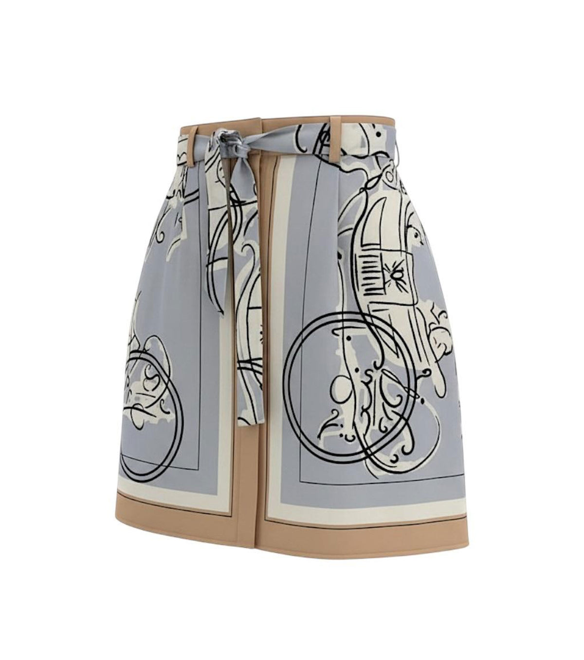 "Ex-Libris a Main Levee" buttoned skirt