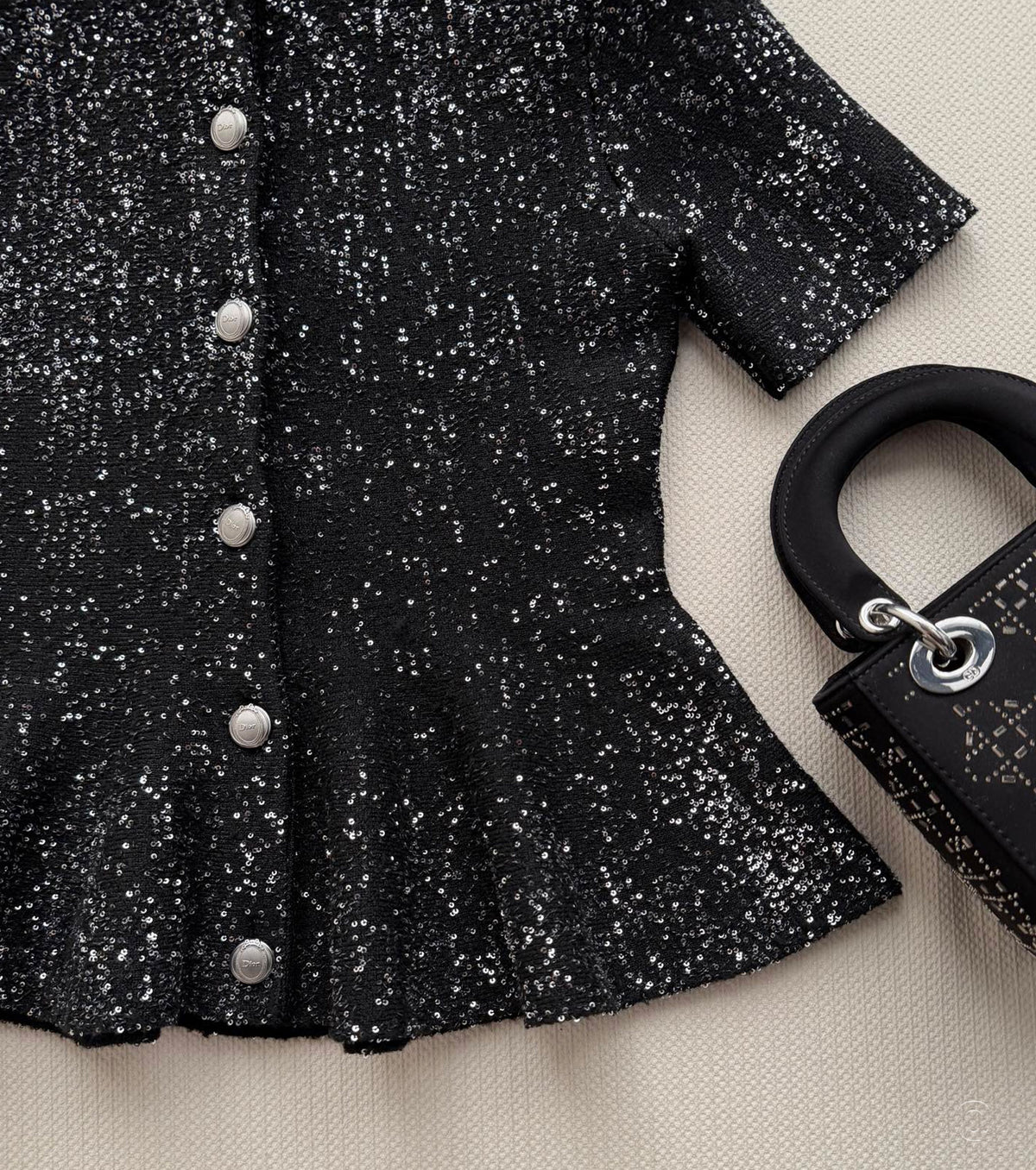 Short-Sleeved Peplum Cardigan