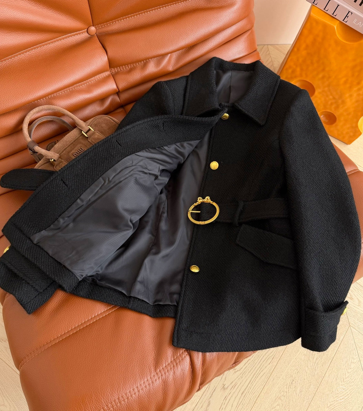 Women belted coat