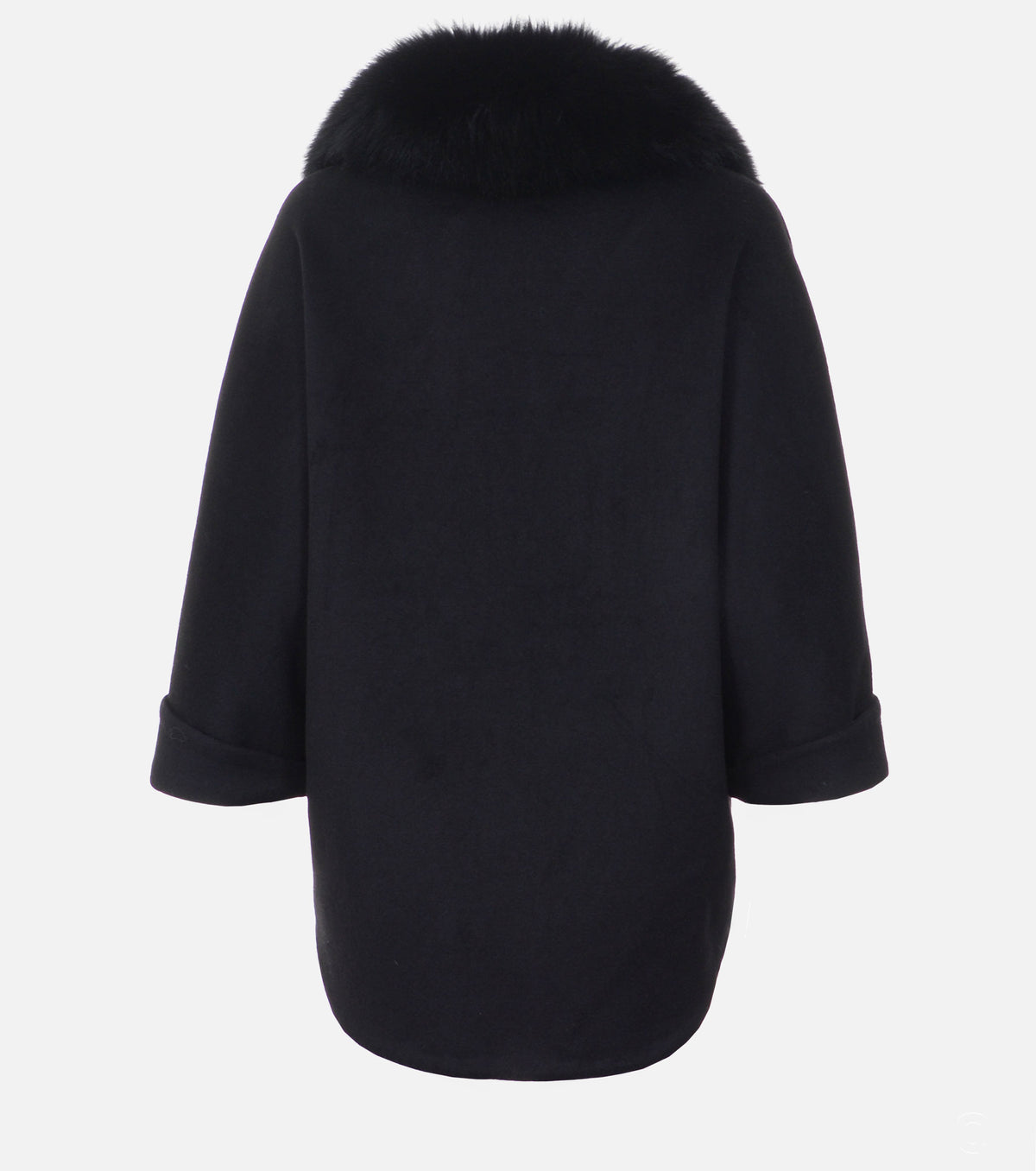 Вълнено палто с косъм от лисица