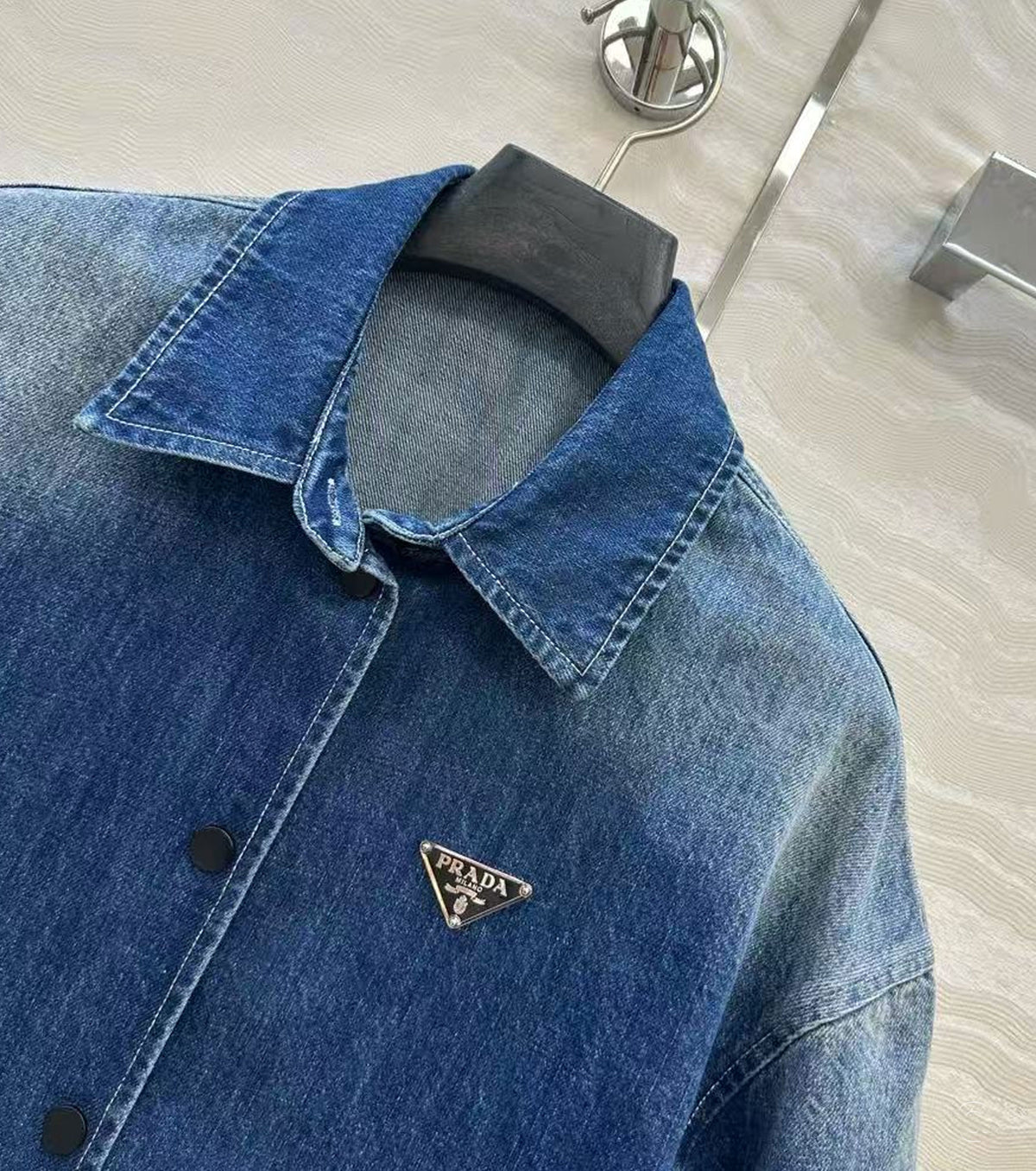 Дамска къса дънкова риза