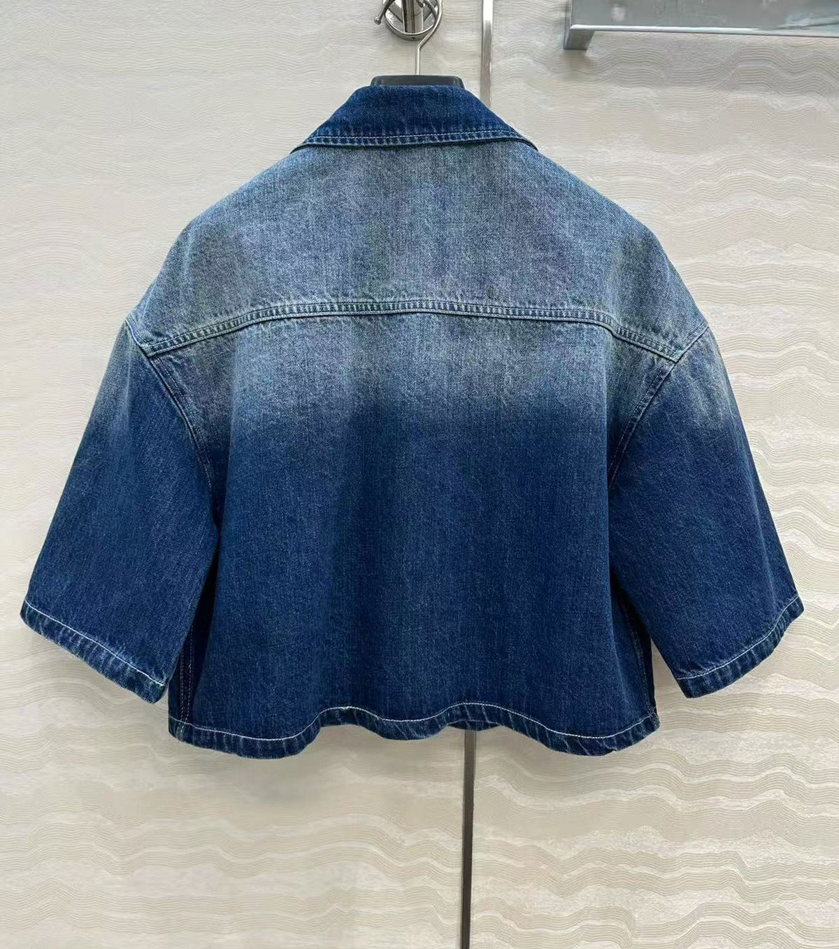 Дамска къса дънкова риза