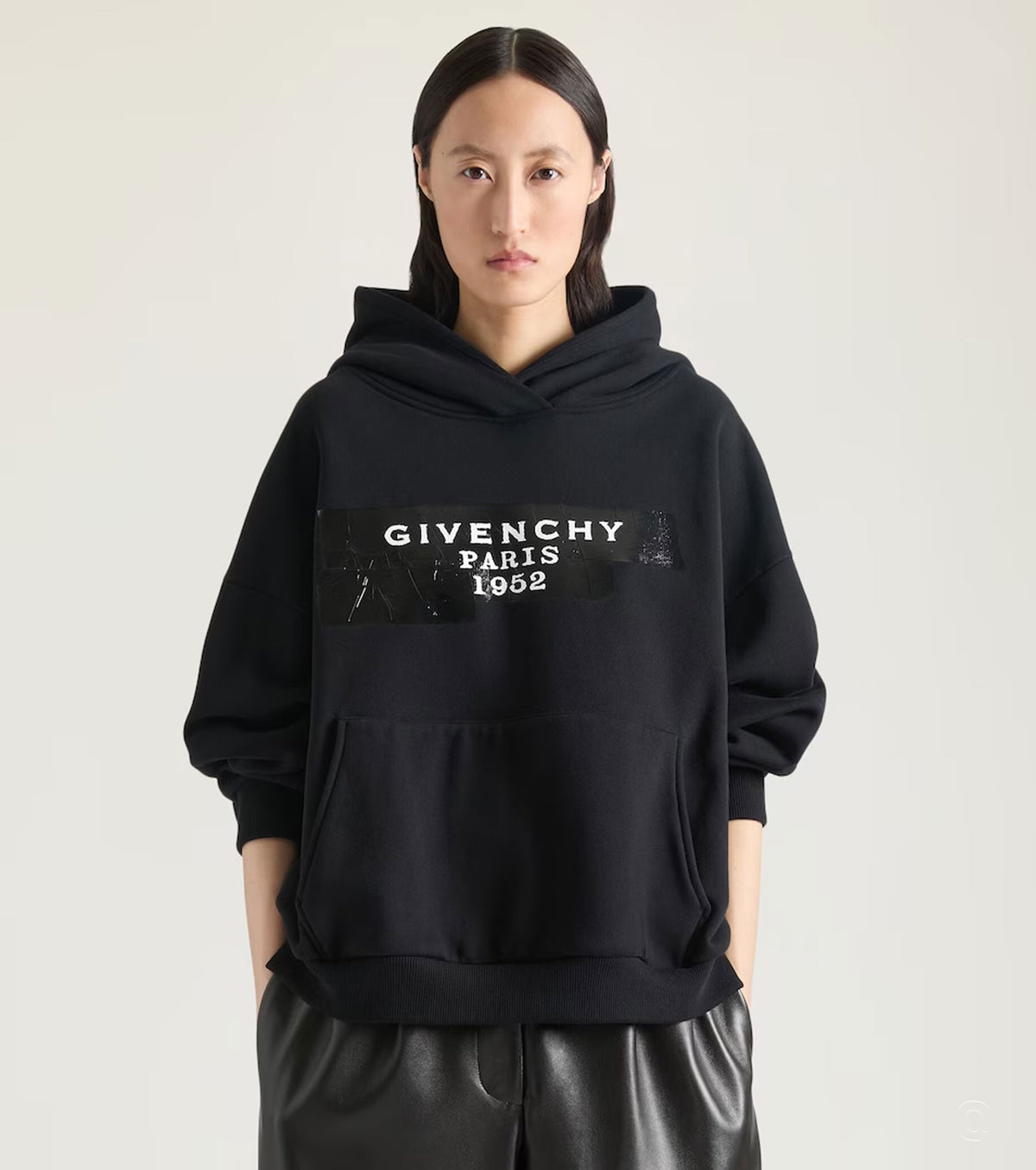 Women hooded sweatshirt with Tape print GV6116