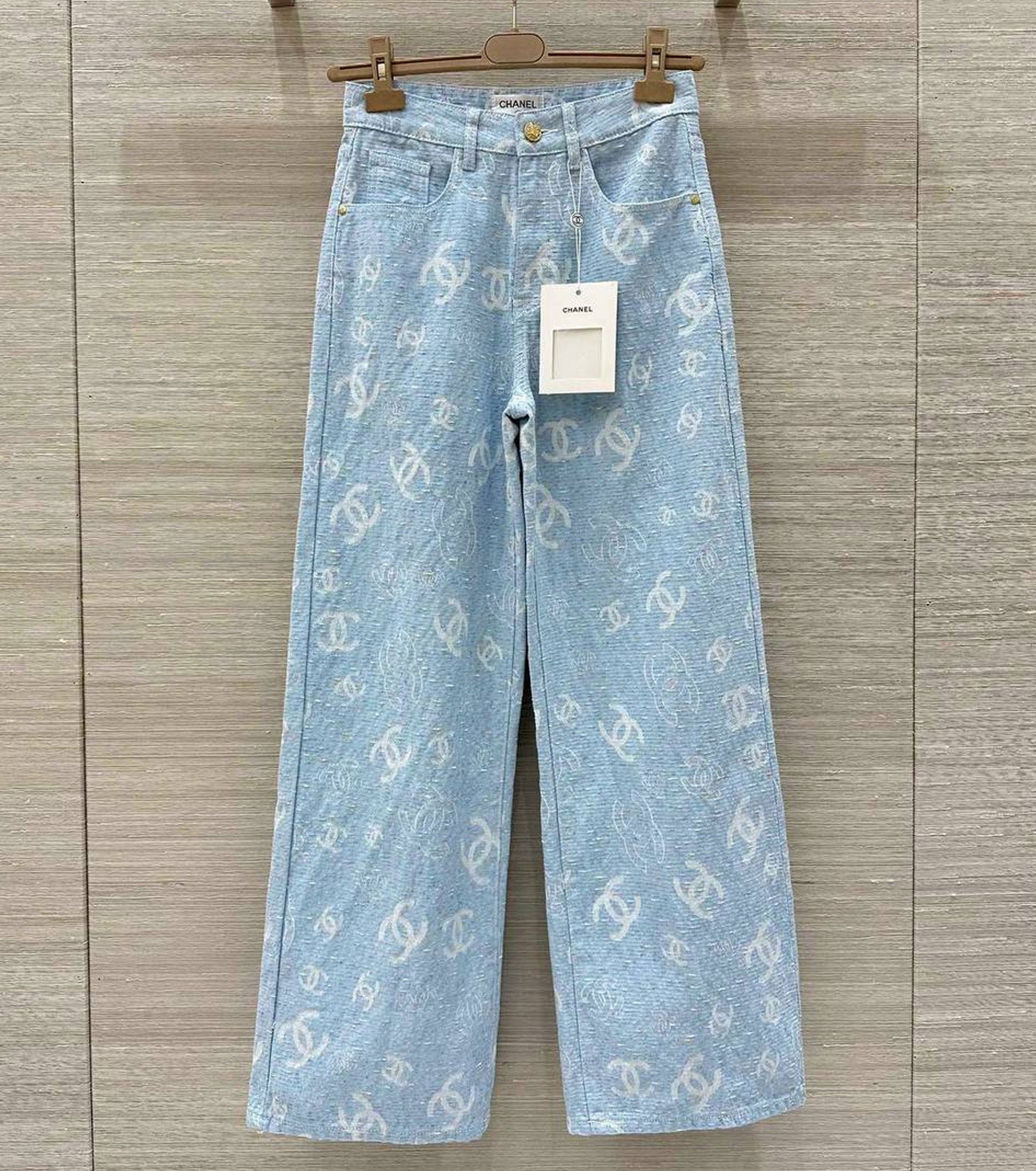 Printed Washed Denim