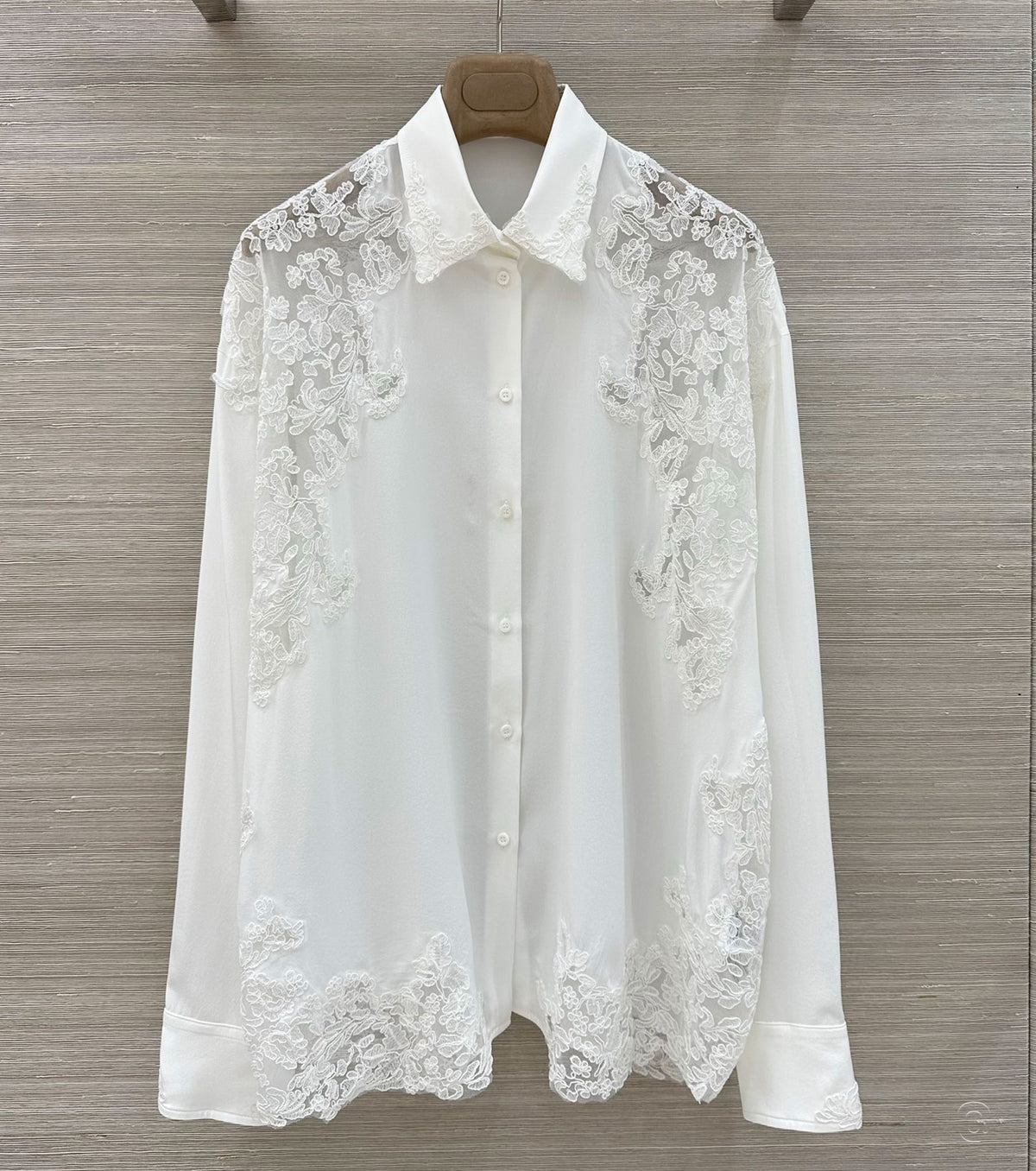 Embroidered silk shirt