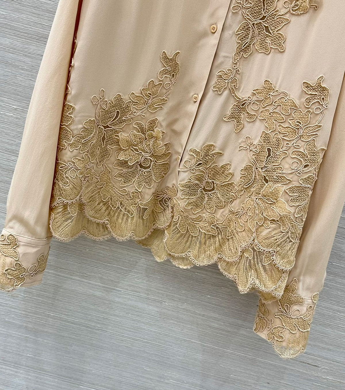 Embroidered silk shirt