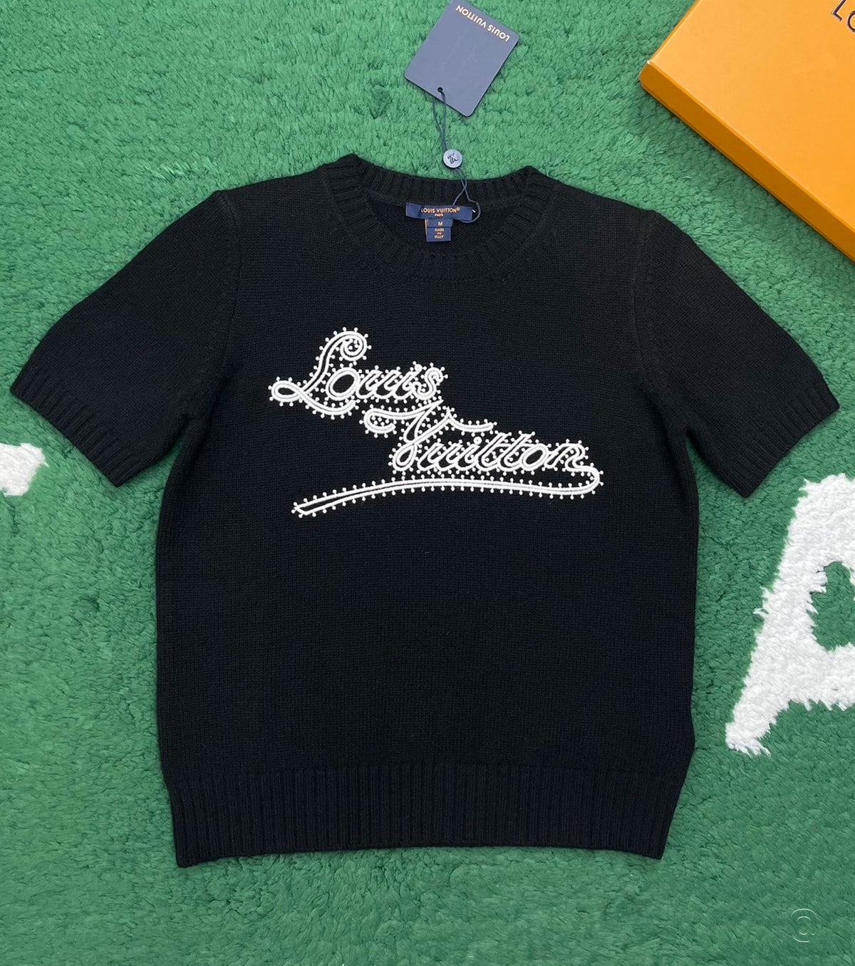 Embroidered Signature Knit Top