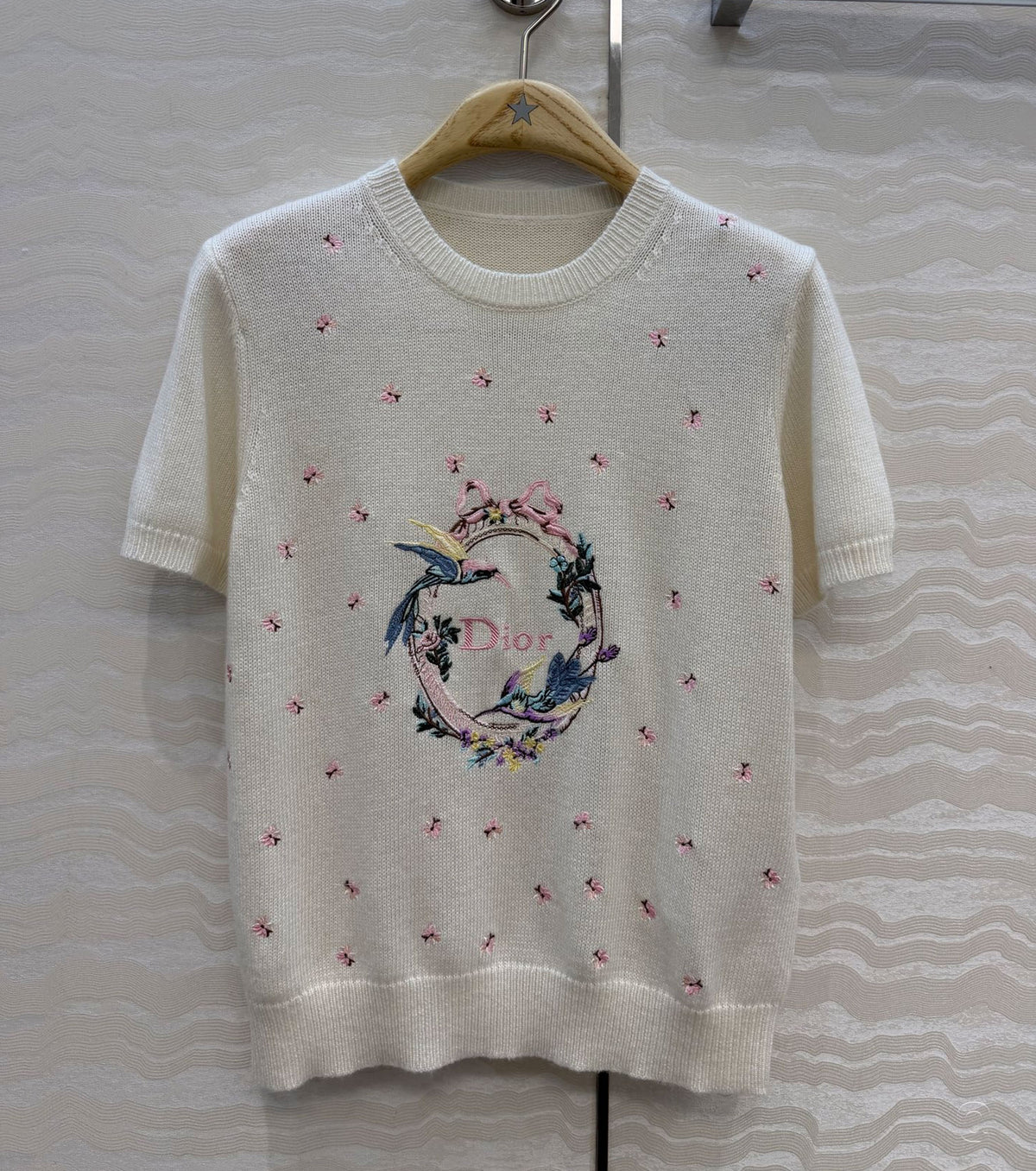 Qixi Embroidered Short-Sleeved Sweater